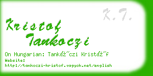 kristof tankoczi business card